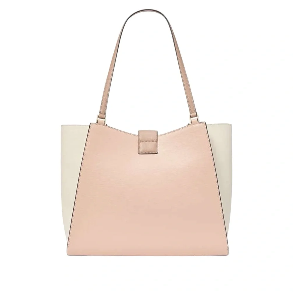 Kate Spade Blush Pink & Cream Refined Grain Leather Large Tote Shoulder Bag